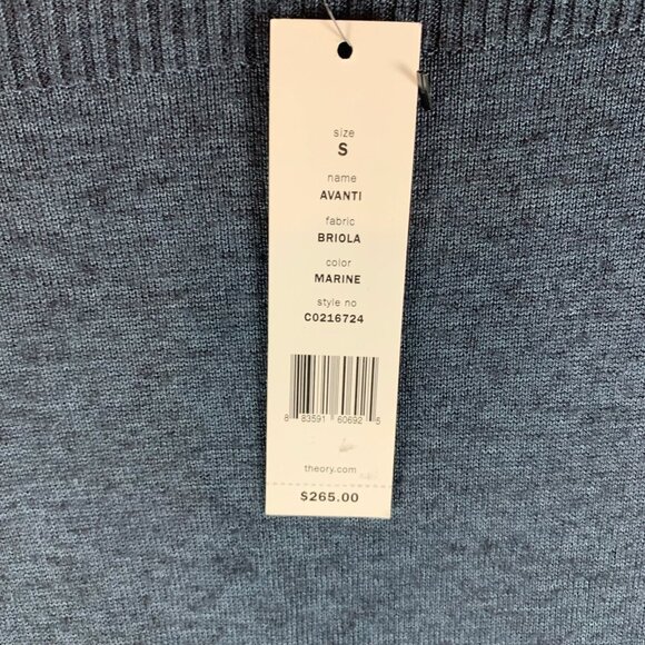Theory Avanti Briola Women's Marine Knit Pullover Sweater Dress Linen S NWT 9198 - Picture 6 of 12